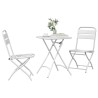Ensemble de Bistro Pliable 3 Pièces Blanc Acier 