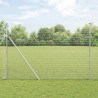 Clôture en fil soudé avec 13 poteaux 1.5x25 m Acier galvanisé 
