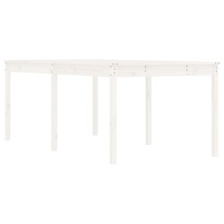 Table de jardin blanc 203,5x100x76 cm bois massif de pin 