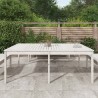 Table de jardin blanc 203,5x100x76 cm bois massif de pin 