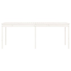 Table de jardin blanc 203,5x100x76 cm bois massif de pin 