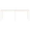Table de jardin blanc 203,5x100x76 cm bois massif de pin 