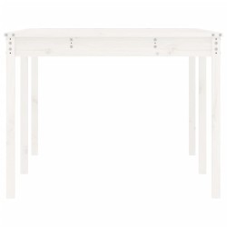 Table de jardin blanc 203,5x100x76 cm bois massif de pin 