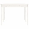 Table de jardin blanc 203,5x100x76 cm bois massif de pin 