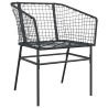 Ensemble à manger de jardin 3 pcs noir résine tressée verre 