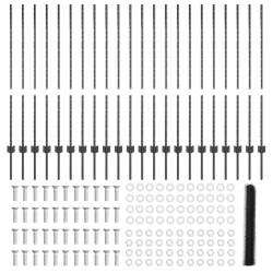 Piquets de clôture 22 pcs U-Channel Gris 120 cm Acier 