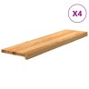 Marches d'escalier 4 pcs marron clair 100x25x2 cm chêne massif 