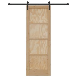 Porte Coulissante avec Kit de Quincaillerie 73.5x211 cm Bois Massif Pin 