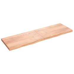 Comptoir de salle de bain marron 200x60x(2-6) cm bois traité 