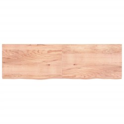 Comptoir de salle de bain marron 200x60x(2-6) cm bois traité 