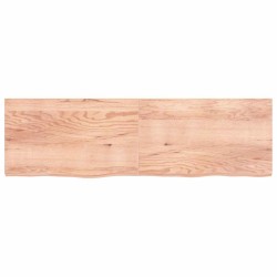 Comptoir de salle de bain marron 200x60x(2-6) cm bois traité 