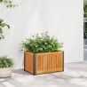Jardinière 45x30x27,5 cm bois massif d'acacia et acier 
