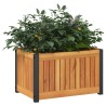 Jardinière 45x30x27,5 cm bois massif d'acacia et acier 