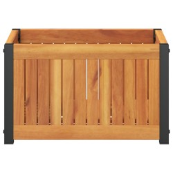Jardinière 45x30x27,5 cm bois massif d'acacia et acier 