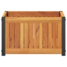 Jardinière 45x30x27,5 cm bois massif d'acacia et acier 