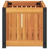 Jardinière 45x30x27,5 cm bois massif d'acacia et acier 