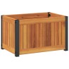 Jardinière 45x30x27,5 cm bois massif d'acacia et acier 