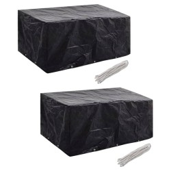 Housses de salon de jardin 2 pcs Rotin 10 œillets 240 x 140 cm 