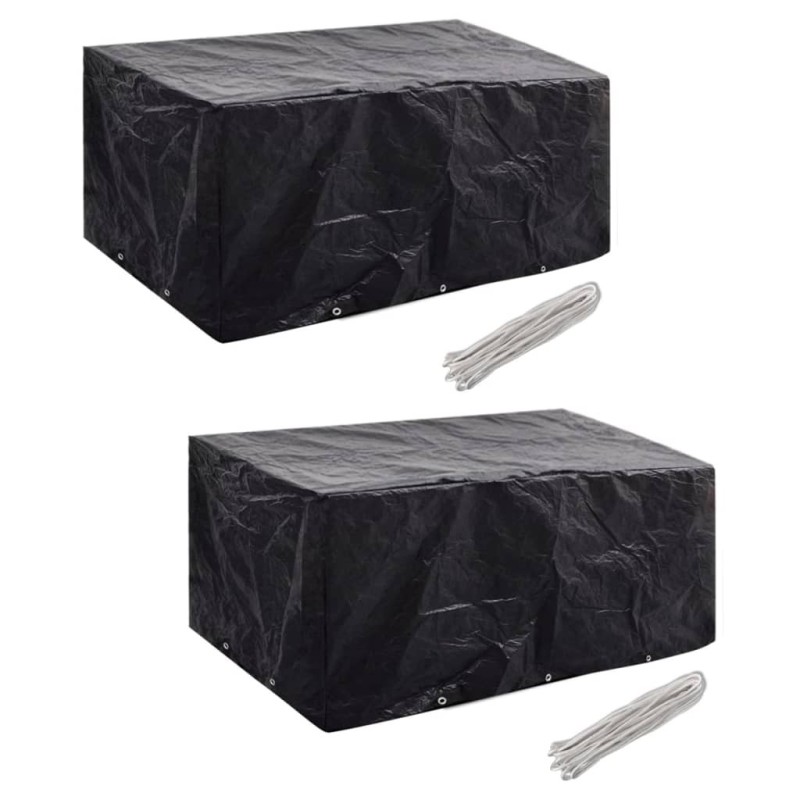 Housses de salon de jardin 2 pcs Rotin 10 œillets 240 x 140 cm 