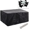 Housses de salon de jardin 2 pcs Rotin 10 œillets 240 x 140 cm 