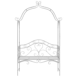 Banc Blanc Métal 121 x 48 x 200 cm Incrustations décoratives 