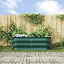Jardinière en hauteur Verte 240x80x81 cm en acier galvanisé 