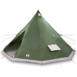 Tente familiale Tipi verte pour 12 personnes, imperméable 