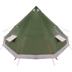 Tente familiale Tipi verte pour 12 personnes, imperméable 