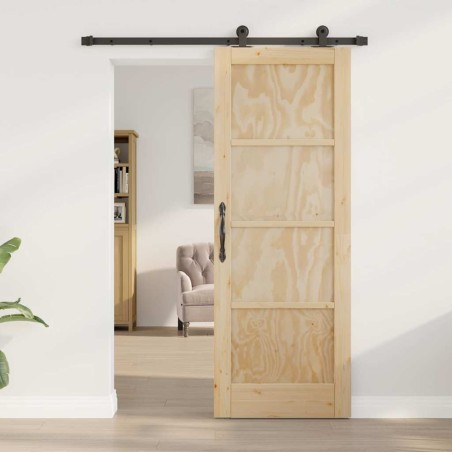 Porte Coulissante avec Quincaillerie 'ORKDAL'Bois Massif en Pin 