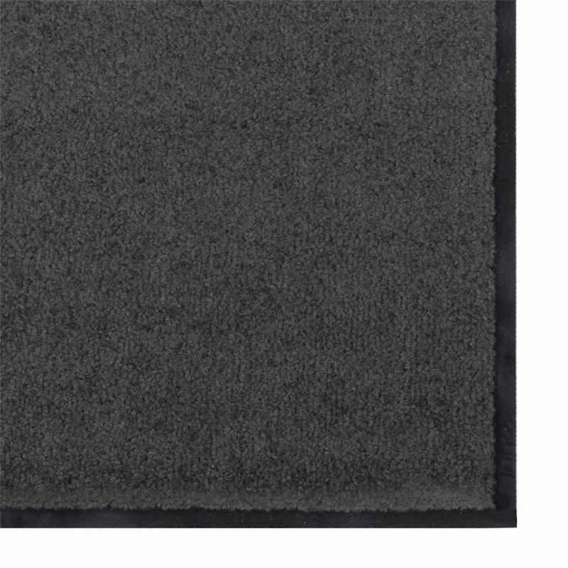 Tapis d'entrée rectangulaire anthracite 90x150 cm 