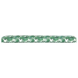 Coussin pour banc, motif feuilles, 200 x 40 x 8 cm, en tissu Oxford. 