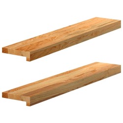 Appuis de fenêtre 2 pcs marron clair bois de chêne massif 