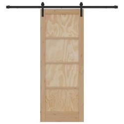 Porte coulissante avec quincaillerie 78x202 cm Bois massif Pin 