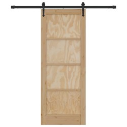 Porte coulissante avec quincaillerie 78x202 cm en bois massif de pin 