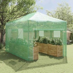 Serre avec toit Vert 290 x 430 x 315 cm Acier 