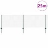Clôture en Chaîne avec 22 Poteaux U Verte 0.8x25 m Acier 