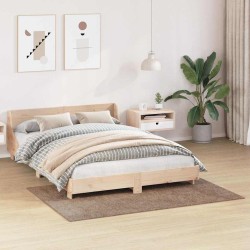 Tapis Shaggy avec support en latex Marron 120x170 cm 