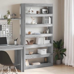 Bibliothèque/Classeur Noir Chêne 100x30x198 cm en bois d'ingénierie 