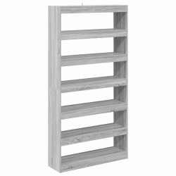 Bibliothèque/Classeur Noir Chêne 100x30x198 cm en bois d'ingénierie 