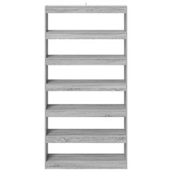 Bibliothèque/Classeur Noir Chêne 100x30x198 cm en bois d'ingénierie 