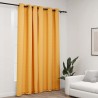 Rideau occultant Aspect de lin avec œillets Jaune 290x245 cm 
