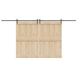 Kit de quincaillerie de porte coulissante 427 cm acier noir 