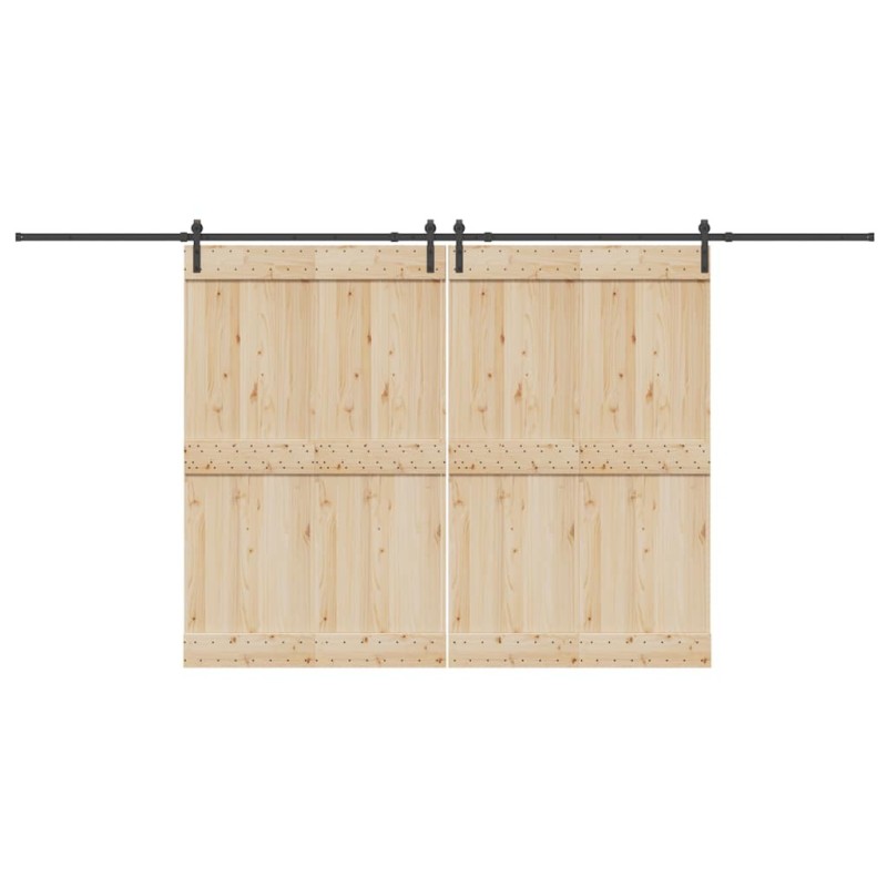 Kit de quincaillerie de porte coulissante 427 cm acier noir 