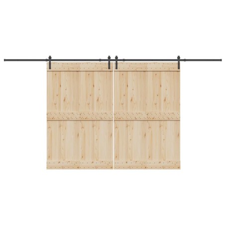 Kit de quincaillerie de porte coulissante 427 cm acier noir 