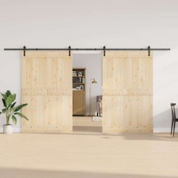 Kit de quincaillerie de porte coulissante 427 cm acier noir 