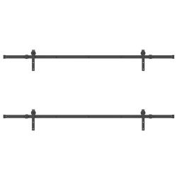Kit de quincaillerie de porte coulissante 427 cm acier noir 