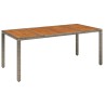 Table de jardin dessus en bois Gris 190x90x75 cm Résine tressée 