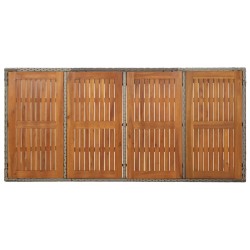Table de jardin dessus en bois Gris 190x90x75 cm Résine tressée 