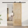 Porte coulissante avec quincaillerie 73,5 x 198,5 cm en bois massif de pin 