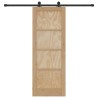 Porte coulissante avec quincaillerie 73,5 x 198,5 cm en bois massif de pin 